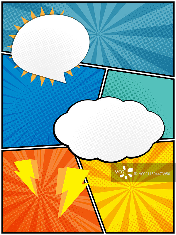 彩色漫画书波普艺术卡通布局图片素材