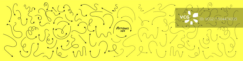 手绘细线和虚线大合集图片素材