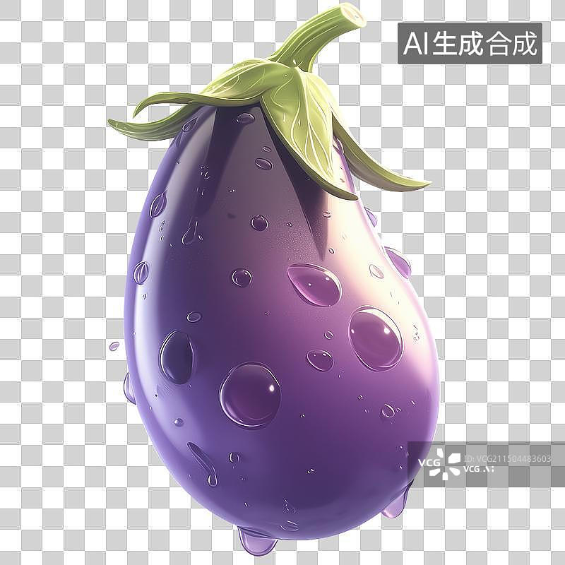 【AI数字艺术】茄子拟人化形象免抠元素图片素材