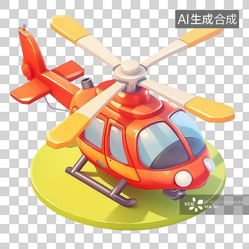 【AI数字艺术】直升机3d卡通免抠元素图片素材
