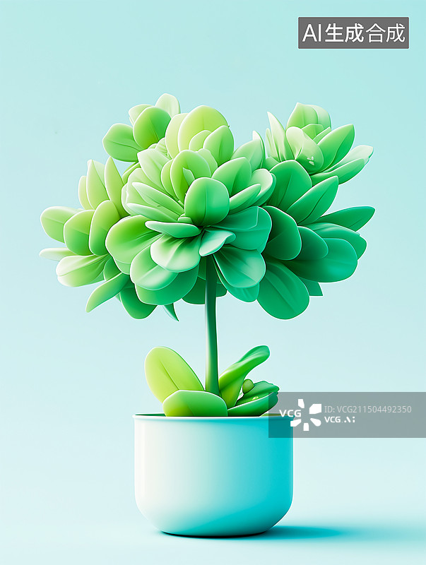 【AI数字艺术】盆栽植物的特写镜头图片素材