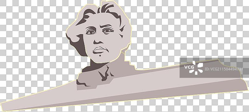 湖南橘子洲头毛爷爷雕塑插画图片素材