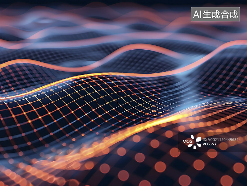 【AI数字艺术】抽象发光线条背景图片素材