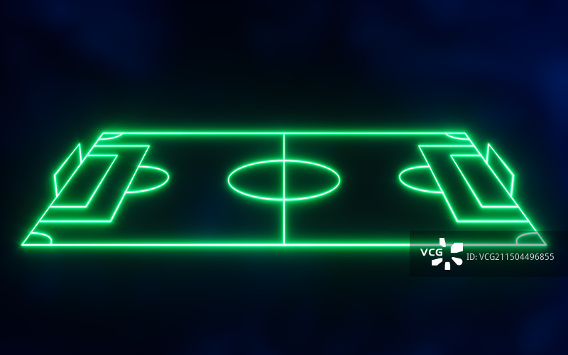 抽象发光的霓虹球场3D渲染图片素材