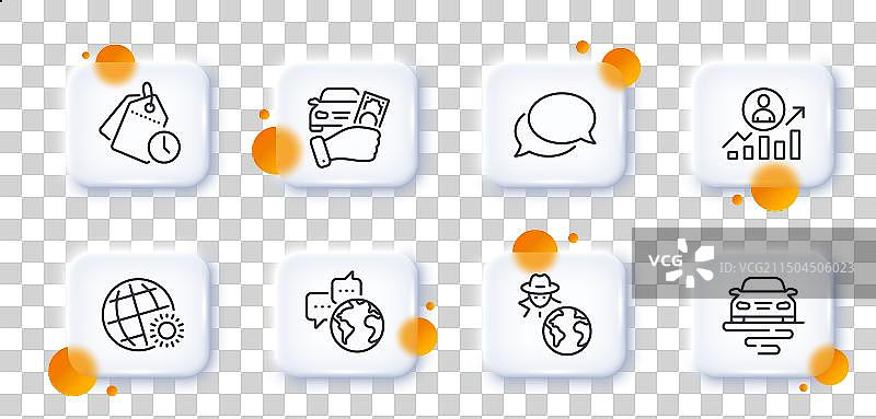 租车职业阶梯和路线线条图标包图片素材