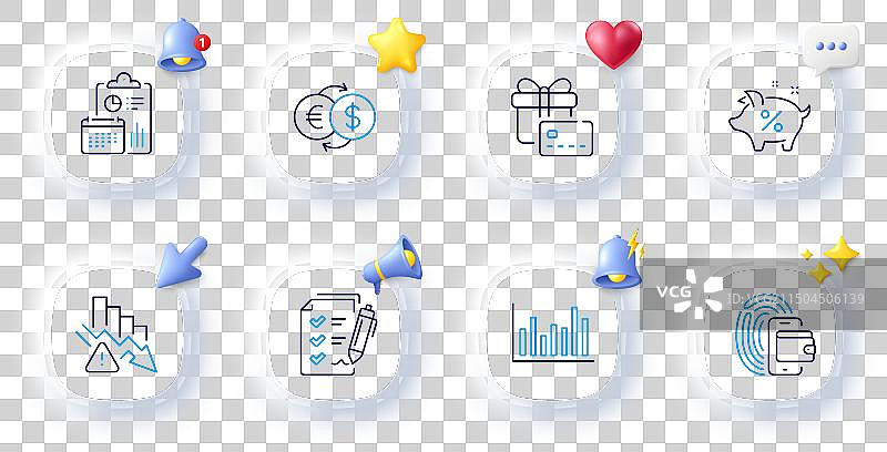 通货紧缩钱包和贷款百分比线性图标图片素材