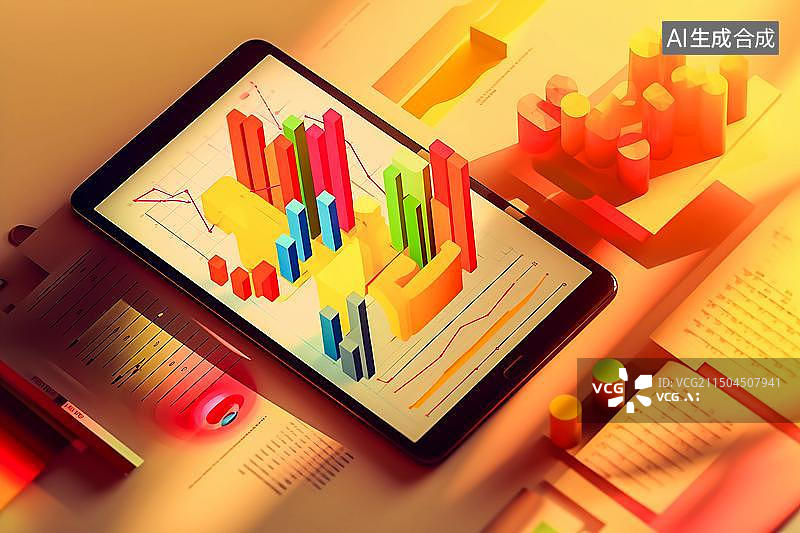 【AI数字艺术】配图：业绩图图片素材