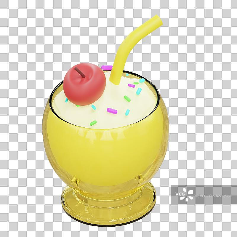 3d卡通杯子饮料冷饮饮品冰淇淋元素图片素材