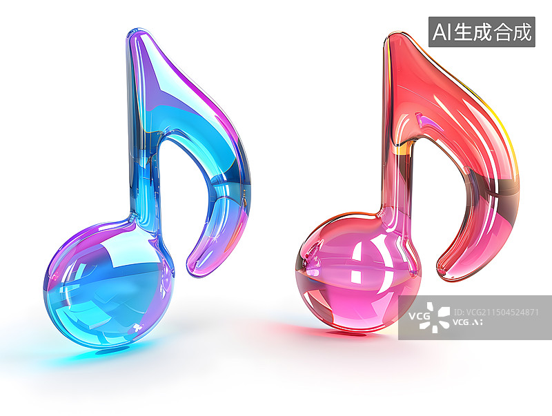 【AI数字艺术】3D音乐符号元素图片素材