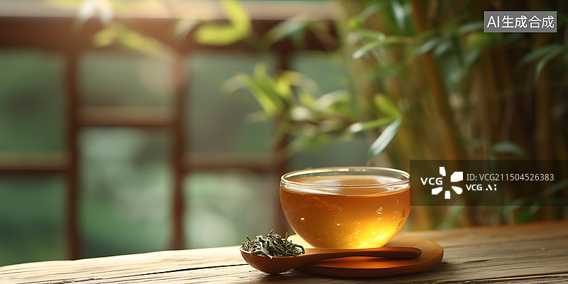 【AI数字艺术】竹林中茶文化传统中国文化图片素材