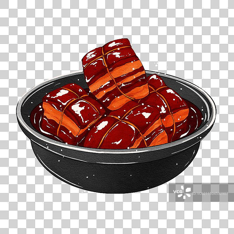 中国传统美食浙江菜东坡肉图片素材