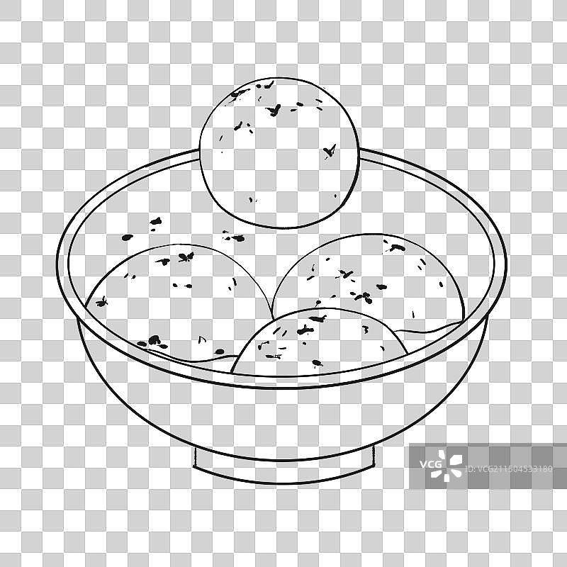 中国传统美食浙江菜宁波汤团图片素材