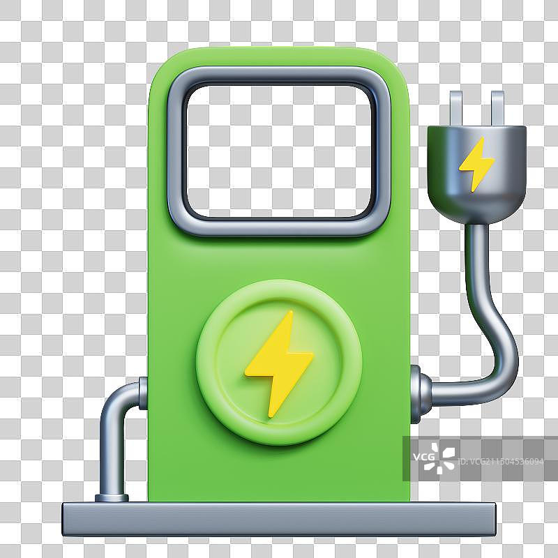 3D环保主题图标充电桩图片素材