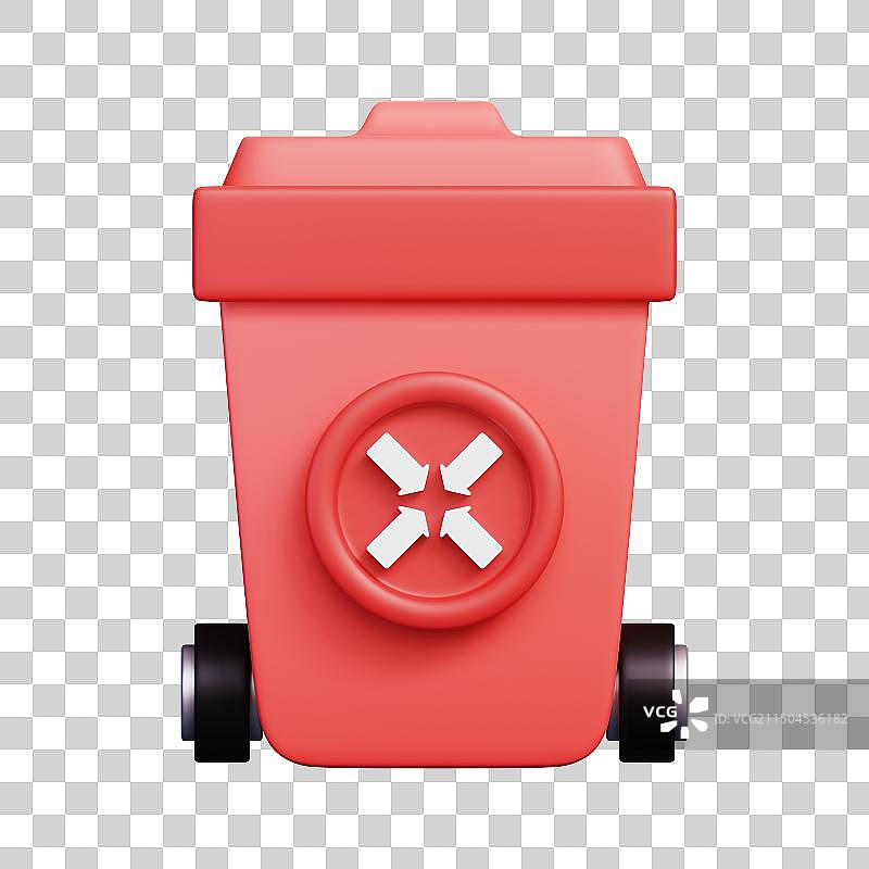 3D环保主题图标垃圾分类有害垃圾图片素材