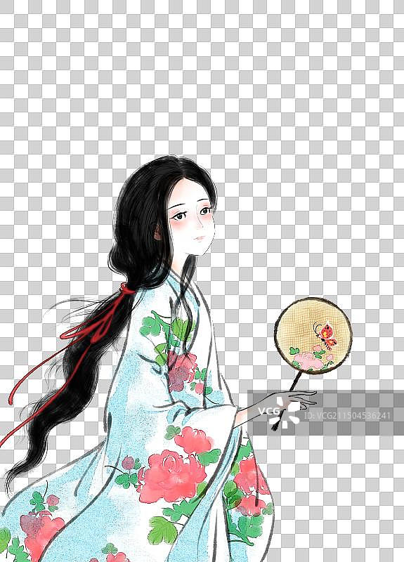 二十四节气水墨风仕女系列图免抠元素-如梦令2图片素材