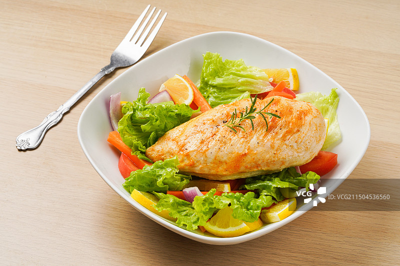 香煎鸡胸肉图片素材