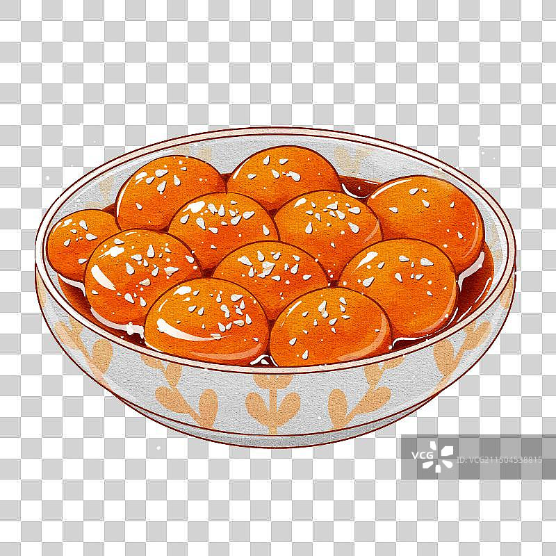中国传统美食湘菜糖油粑粑图片素材
