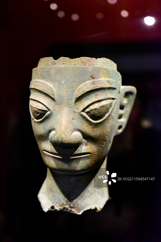 北京通州博物馆展览三星堆文物图片素材