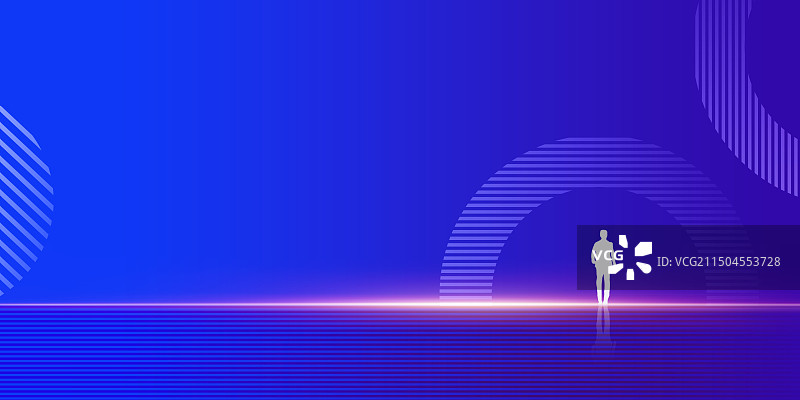 蓝色会议背景展板，科技峰会会议签到处背景图片素材