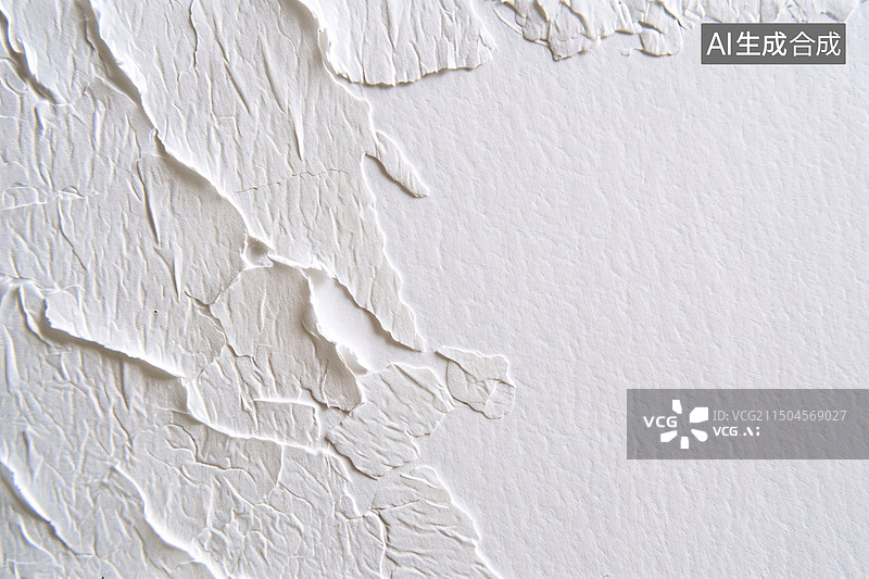 【AI数字艺术】皱纹纸张纹理的特写褶皱纸张纹理背景素材图片素材