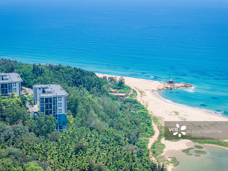 海南省陵水县富力湾海岸线航拍图片素材