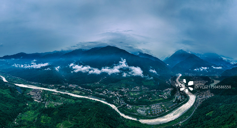 湔河全景图片素材