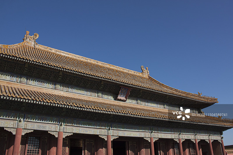 蓝天下故宫乾清宫外部图片素材