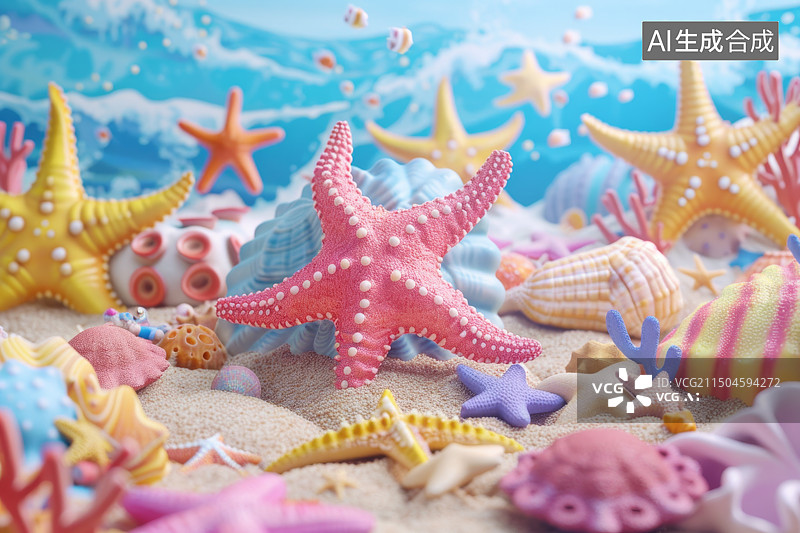 【AI数字艺术】三维渲染奇幻海底世界背景图片素材