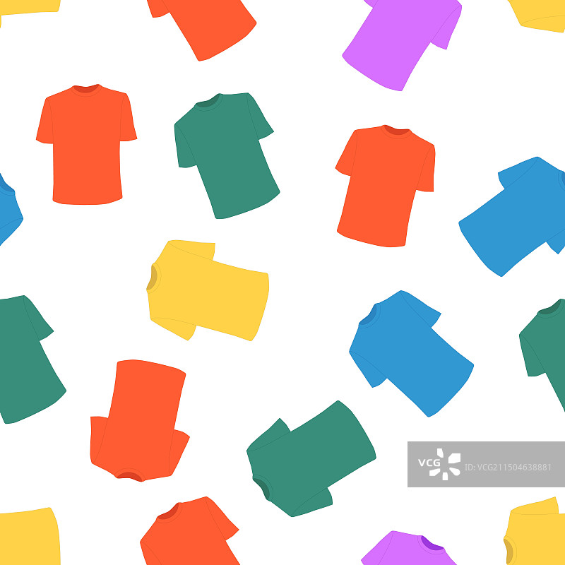 彩色T恤无缝图案图片素材