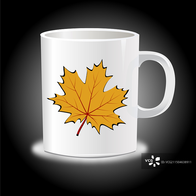 叶子马克杯样机背景图片素材