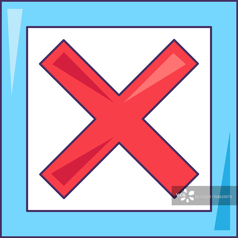 问卷调查表中被划掉的单元格负片图标图片素材