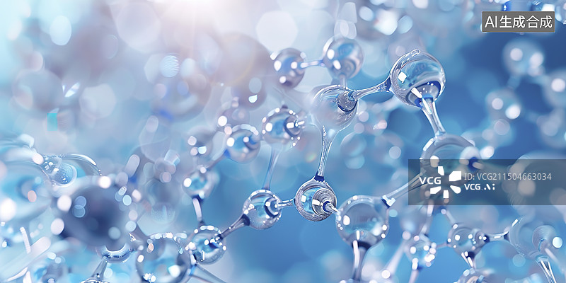 【AI数字艺术】化学分子结构概念图片素材
