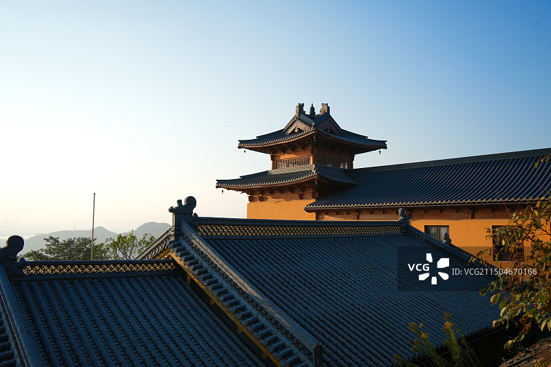 杭州 湘湖 先照寺 鼓楼图片素材