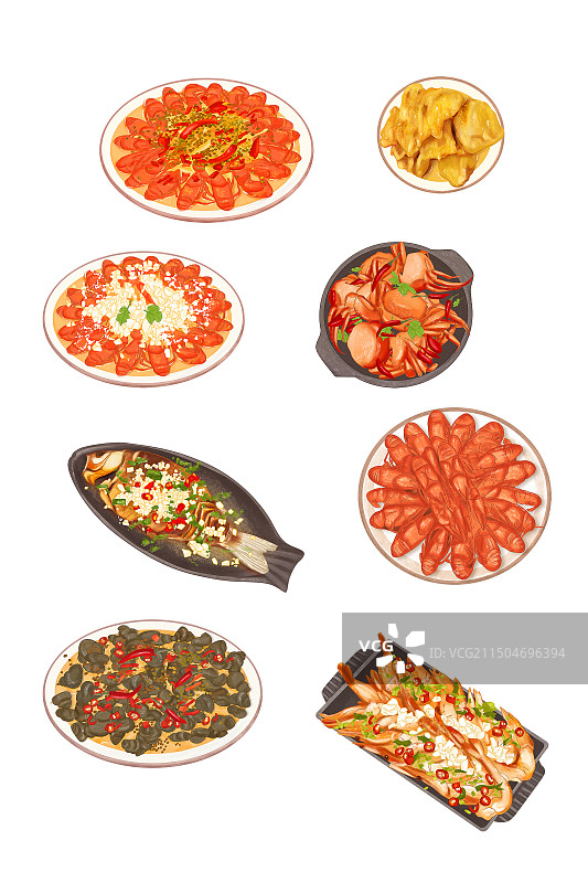 手绘插画食谱图片素材