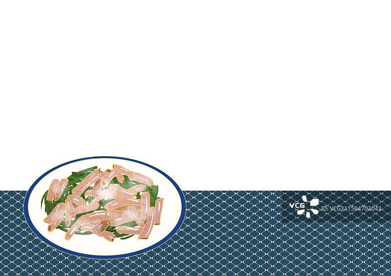 山东省特色美食小吃插画烟台海肠图片素材