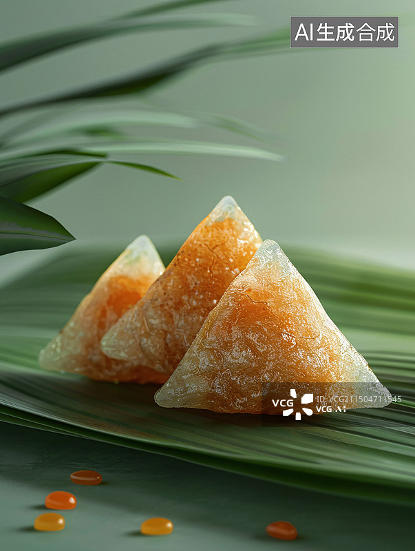 【AI数字艺术】端午节透明彩色水晶粽子图片素材