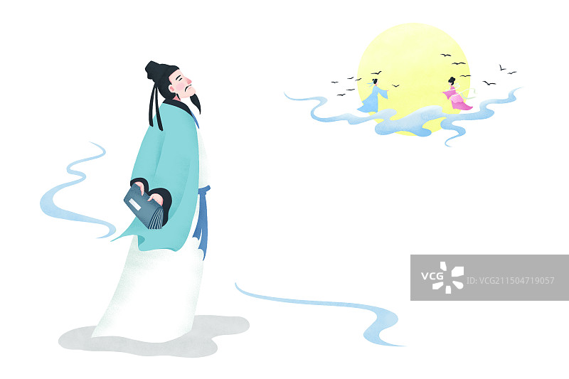 古代诗人王维图片素材