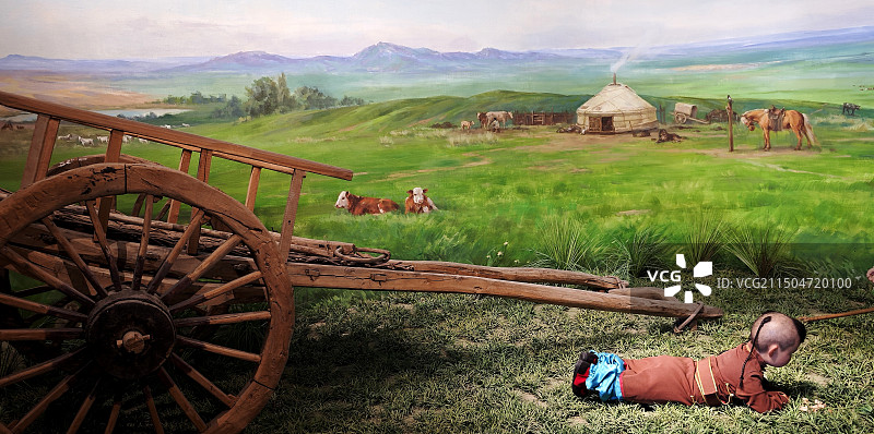 内蒙古大学民族博物馆系列之牧场壁画（内蒙古呼和浩特市）图片素材