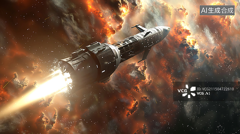 【AI数字艺术】未来科幻感太空飞行器图片素材