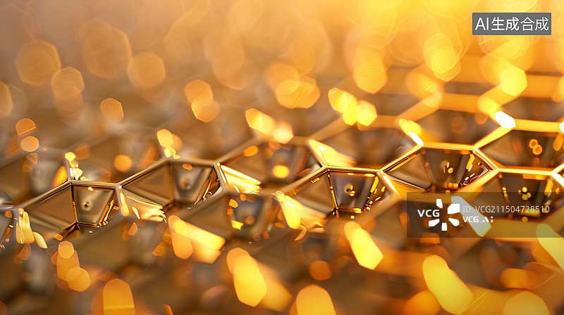 【AI数字艺术】金色科技抽象光子大数据网络创意图图片素材