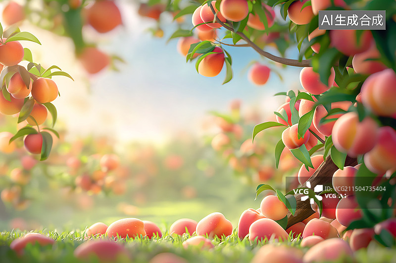 【AI数字艺术】3D卡通桃园图片素材