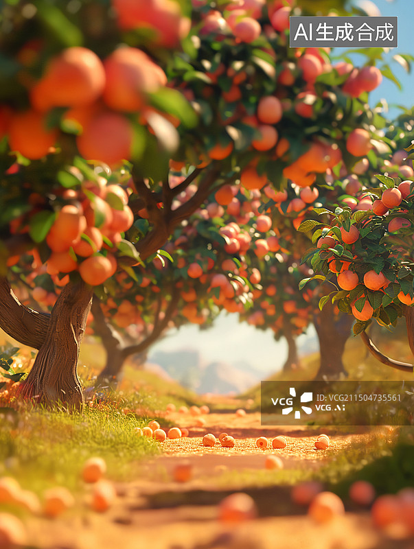 【AI数字艺术】3D卡通桃园图片素材