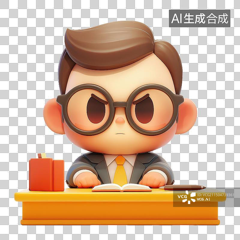 【AI数字艺术】3d人物律师形象卡通免抠元素图片素材