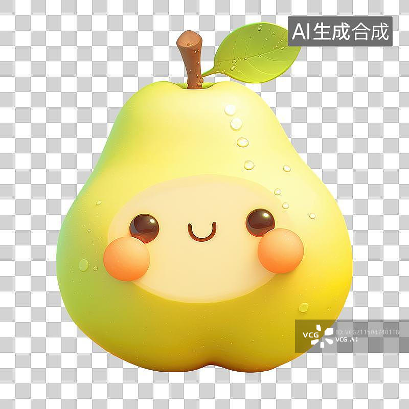 【AI数字艺术】香梨拟人化形象设计免抠元素图片素材