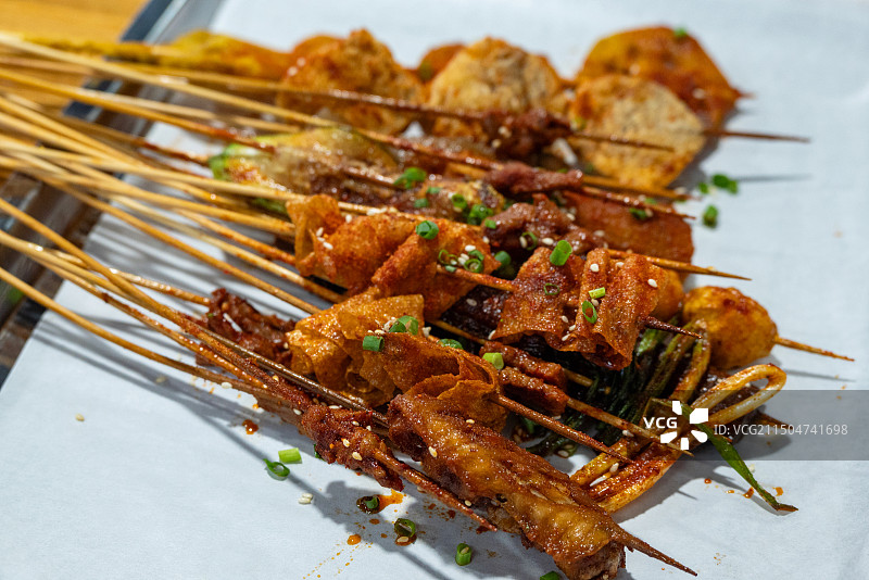 四川乐山特色美食油炸串串图片素材