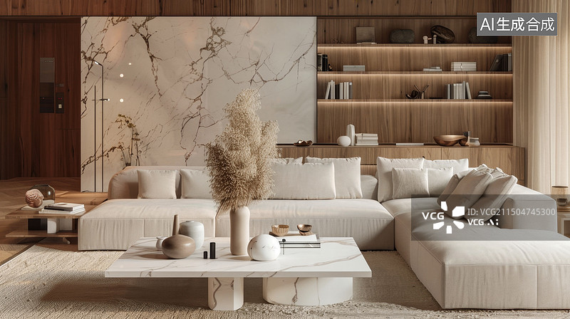 【AI数字艺术】现代风格的室内空间图片素材