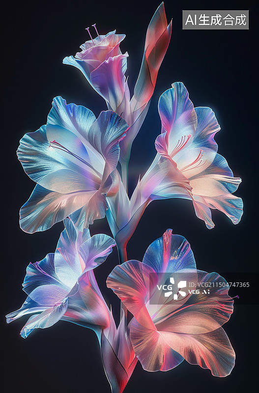 【AI数字艺术】蓝色鸢尾花图片素材