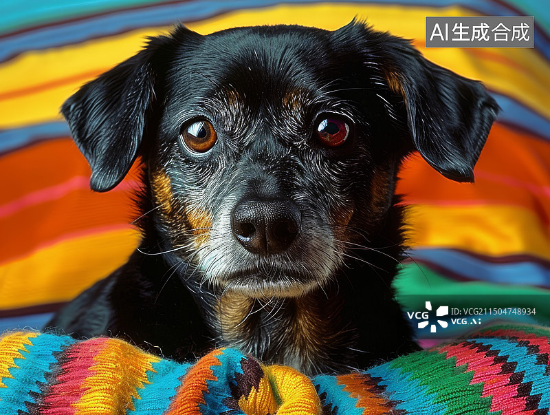 【AI数字艺术】一只中华田园犬特写摄影图图片素材