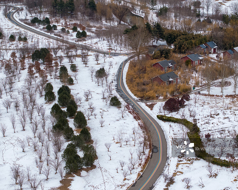 河南濮阳濮上园雪景图片素材