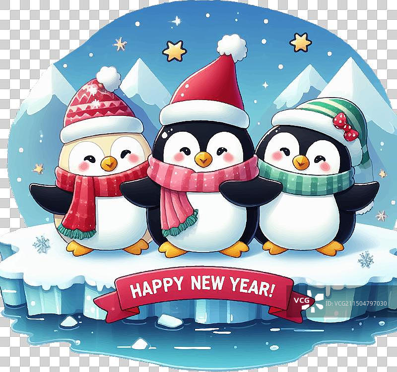 圣诞节企鹅新年素材图片素材